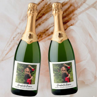Custom Graduation Photo Champagne Bottle Label  スパークリングワインラベル