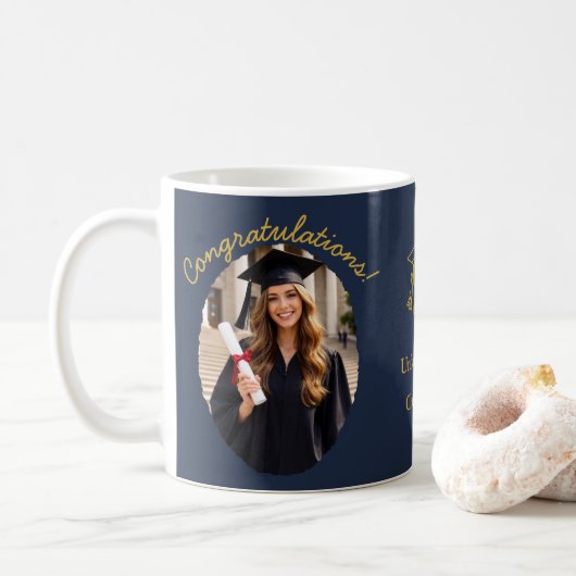 Custom Graduation Photo Mug Congratulations コーヒーマグカップ (ドーナツ)
