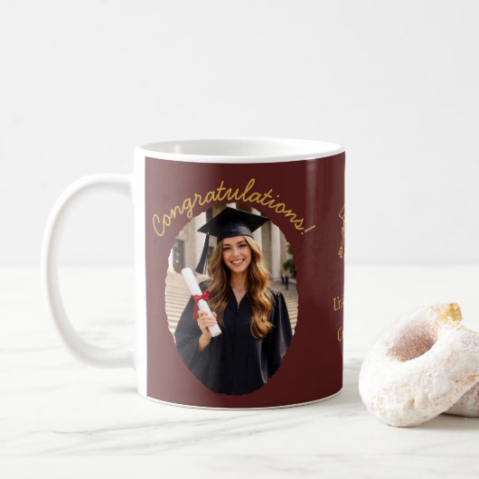 Custom Graduation Photo Mug Congratulations コーヒーマグカップ (ドーナツ)