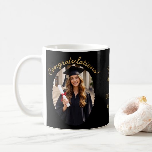 Custom Graduation Photo Mug Congratulations コーヒーマグカップ (ドーナツ)