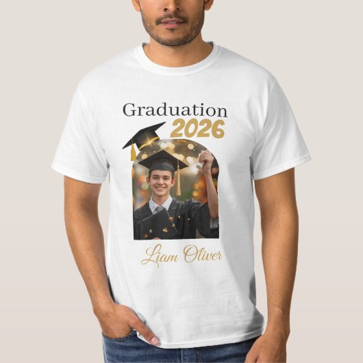 Custom Graduation Photo Shirt Class of 2026 Tシャツ (正面)