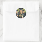 Custom Graduation Photo Sticker ラウンドシール (バッグ)