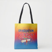 Custom Graduation Tote Bag - Canvas Tote with Date トートバッグ (正面)