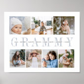 Custom Grammy 7 Photo Grandchildren Collage Print ポスター (正面)