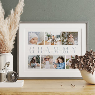 Custom Grammy 7 Photo Grandchildren Collage Print ポスター