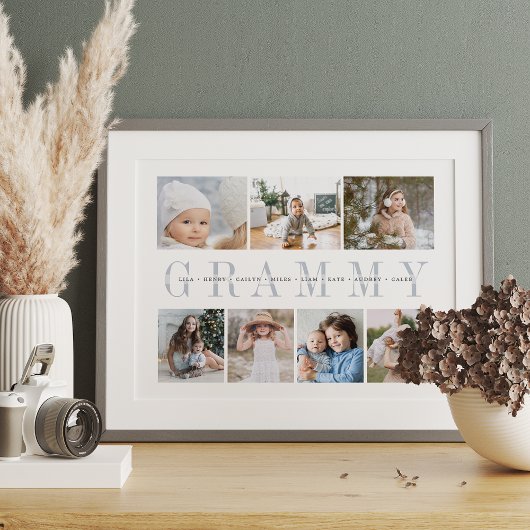 Custom Grammy 7 Photo Grandchildren Collage Print ポスター