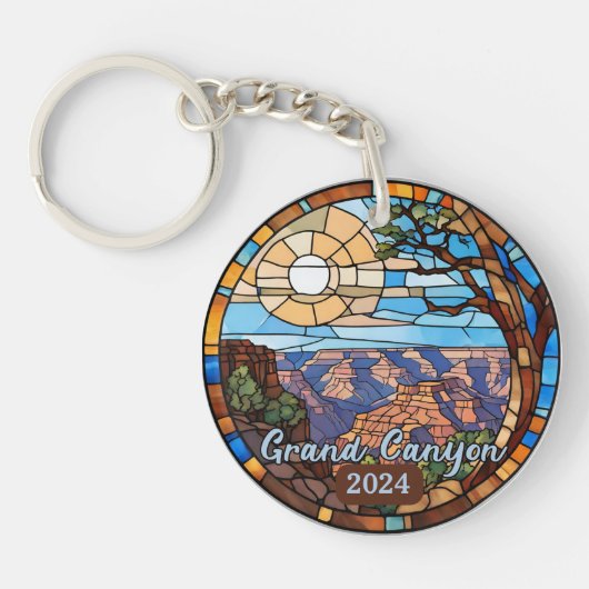 Custom Grand Canyon Faux Stained Glass  キーホルダー (正面)