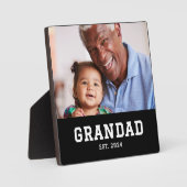 Custom Grandad Established Modern Photo フォトプラーク (正面)