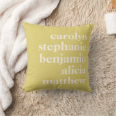 Custom Grandchildren Names Stylish Modern Yellow クッション (ブランケット)