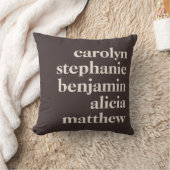Custom Grandchildren Names Stylish Warm Brown クッション (ブランケット)