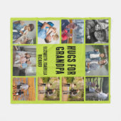 Custom Grandfather 10 Photo Collage Gift from Kids フリースブランケット (正面(横))