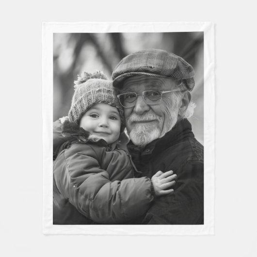 Custom Grandfather Photo Gift from Kids フリースブランケット (正面)