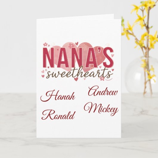 Custom Grandkids Names Greeting Card カード (黄色い花)