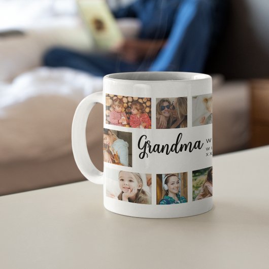 Custom Grandma 18 Photo Collage コーヒーマグカップ