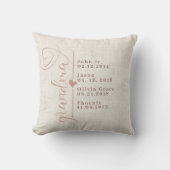 Custom Grandma Birth Date Family Names Loved One クッション (正面)