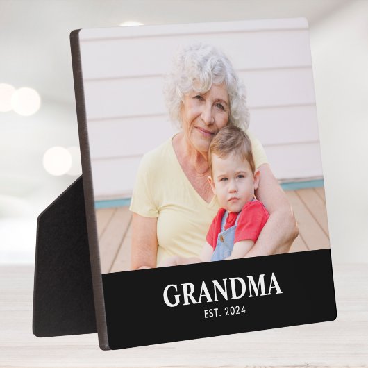 Custom Grandma Established Modern Bold Photo フォトプラーク