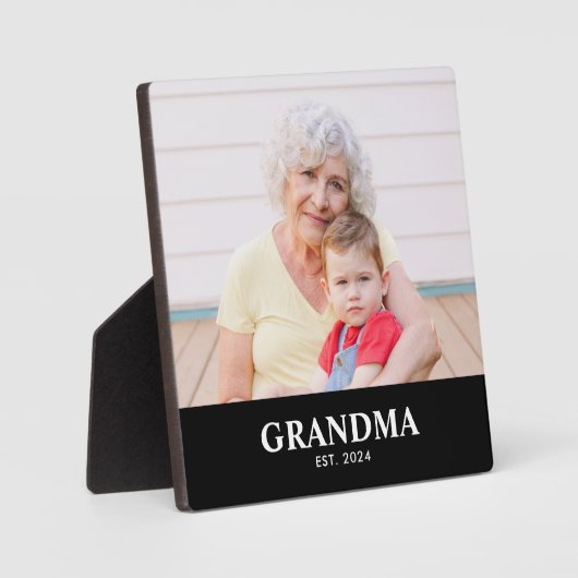 Custom Grandma Established Modern Bold Photo フォトプラーク (正面)