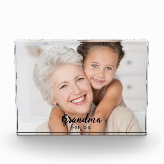 Custom Grandma Established Modern Script フォトブロック (正面)