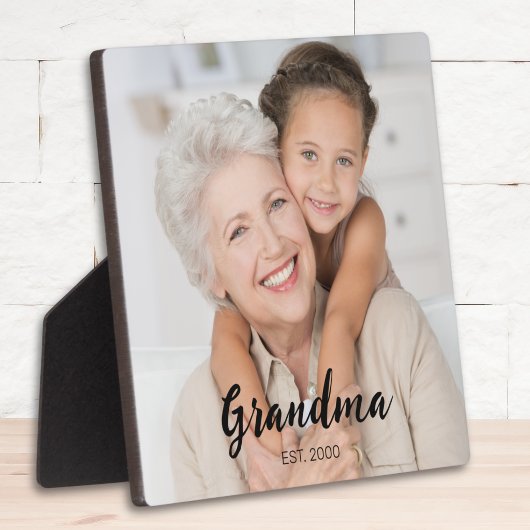 Custom Grandma Established Modern Script Photo フォトプラーク