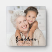 Custom Grandma Established Modern Script Photo フォトプラーク (正面)