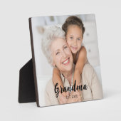 Custom Grandma Established Modern Script Photo フォトプラーク (正面)