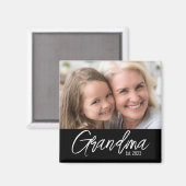 Custom Grandma Established Photo マグネット (正面/裏面)