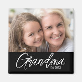 Custom Grandma Established Photo マグネット (正面)