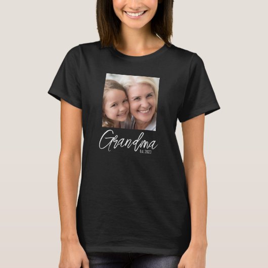 Custom Grandma Established Photo Tシャツ (正面)