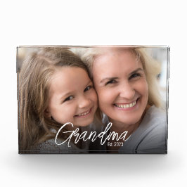 Custom Grandma Established Script Year フォトブロック