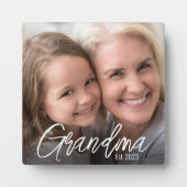 Custom Grandma Established Year Photo フォトプラーク (正面)