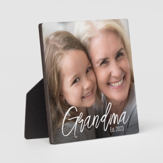 Custom Grandma Established Year Photo フォトプラーク (正面)
