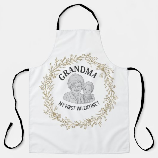 Custom "GRANDMA" Photo Collage Design - Heartwarmi エプロン (正面)
