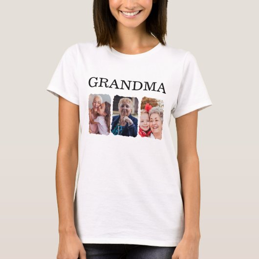 Custom Grandma Photo Collage Tシャツ (正面)