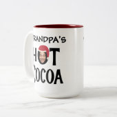 Custom Grandpa Face & Name Hot Cocoa Christmas ツートーンマグカップ (正面左)