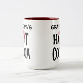 Custom Grandpa Face & Name Hot Cocoa Christmas ツートーンマグカップ (中央)