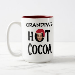 Custom Grandpa Face & Name Hot Cocoa Christmas ツートーンマグカップ