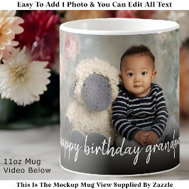 Custom Grandpa Photo Mug Modern One Photo Easy コーヒーマグカップ