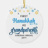 Custom GRANDPARENTS FIRST HANUKKAH  セラミックオーナメント (正面)