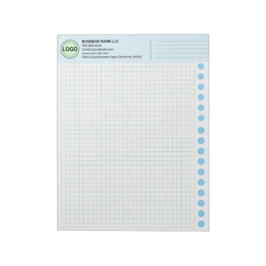 Custom Graph Paper Logo Pad (Grid Sheets, Squares) ノートパッド (回転)