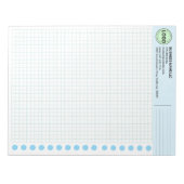Custom Graph Paper Logo Pad (Grid Sheets, Squares) ノートパッド (正面)