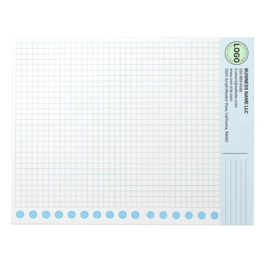 Custom Graph Paper Logo Pad (Grid Sheets, Squares) ノートパッド (正面)