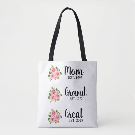Custom Great Grandma Tote Bag Personalized Grandma トートバッグ (正面)