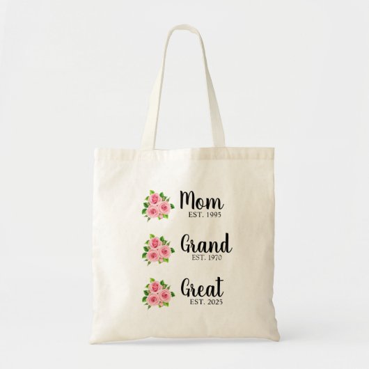 Custom Great Grandma Tote Bag Personalized Grandma トートバッグ (正面)
