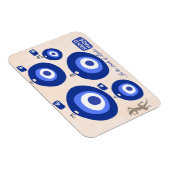 Custom Greek evil eye illustration with lizzard  マグネット (右側)