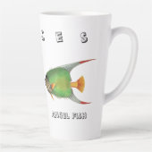 Custom Green Angel Fish Pisces Astrological Sign カフェラテマグ (右)