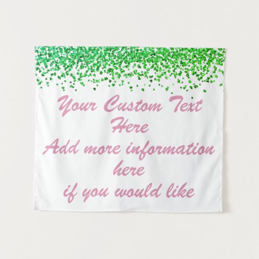 Custom Green Backdrop Anniversary Party Photo Prop タペストリー (正面(横))