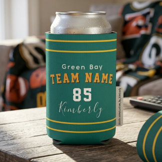 Custom Green Bay Football Personalized name スリム缶クーラー