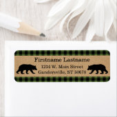 Custom Green Black Country Check Plaid Pattern ラベル (インサイチュ)