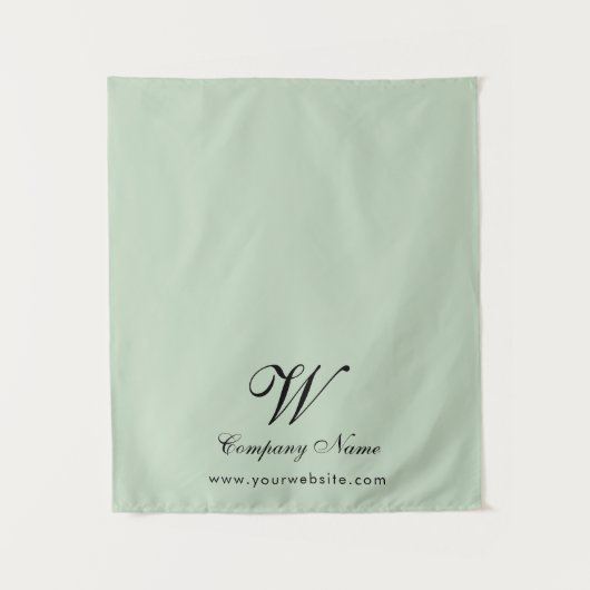 Custom Green Business Table Runner Banner Script タペストリー (正面)