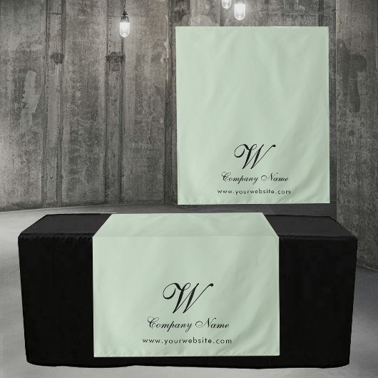 Custom Green Business Table Runner Banner Script タペストリー